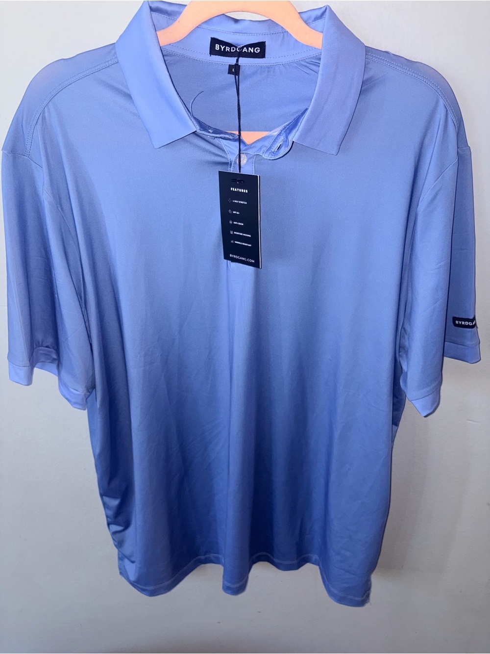 Byrdgang  Men's Light Blue Performance Polo